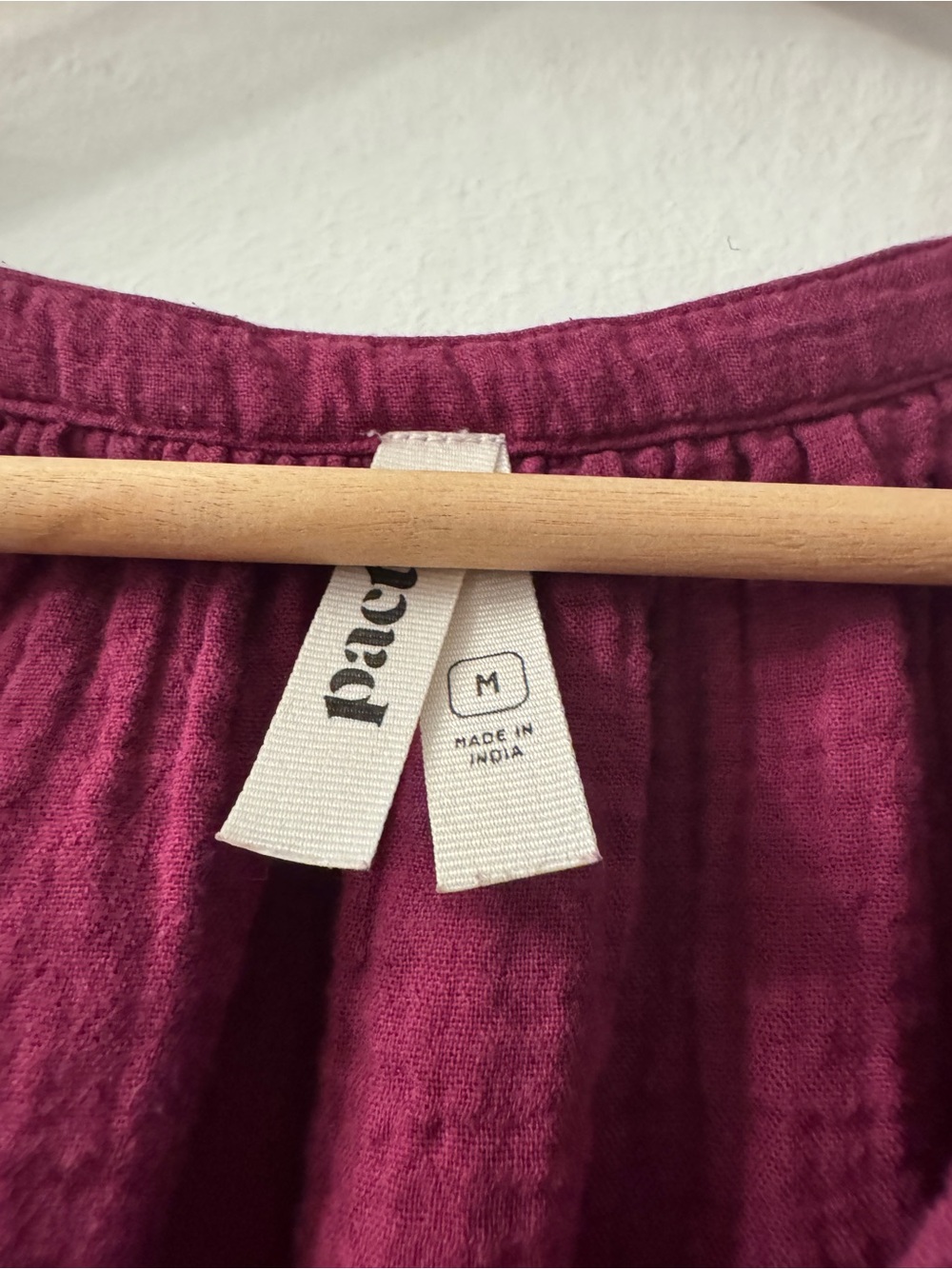 Pact 100% Organic Cotton Gauze Throw-and-Go Dress in Sangria - Picture 3 of 4